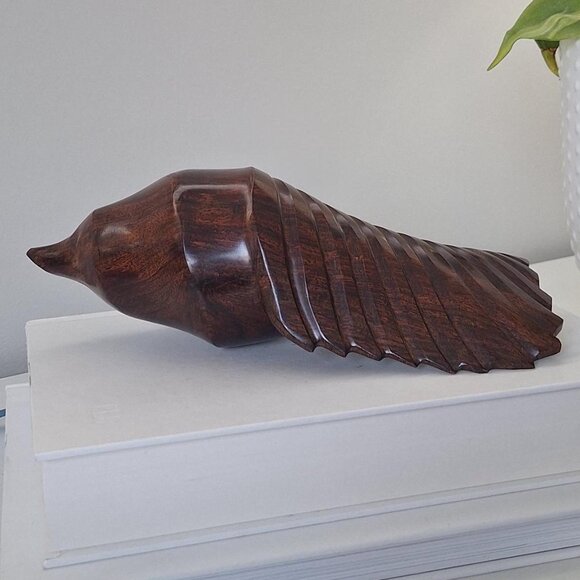 Other - Vintage Ironwood Conch Shell Carving: Nautical Coastal Decor